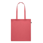 Recycelte Baumwolltasche in vielen Farben mit Logo 140 g/m² farbe rot sechste Ansicht