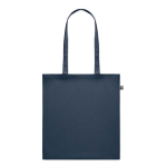 Recycelte Baumwolltasche in vielen Farben mit Logo 140 g/m² farbe ultramarinblau sechste Ansicht