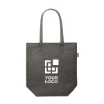 RPET Filztasche mit langen Henkeln mit Logo farbe dunkelgrau Ansicht mit Druckbereich