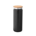 Doppelwandige Thermoflasche mit Korkverschluss, 600 ml farbe schwarz