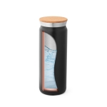 Doppelwandige Thermoflasche mit Korkverschluss, 600 ml farbe schwarz fünfte Ansicht