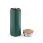 Doppelwandige Thermoflasche mit Korkverschluss, 600 ml farbe dunkelgrün zweite Ansicht