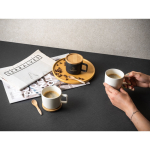 Keramiktasse mit Bambusdeckel, der auch als Untersetzer dient, 230 ml Stimmungsbild