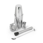 Cocktail-Set mit Shaker, Messbecher und Sieb für Bars und Gastronomie farbe silber
