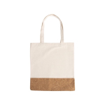 Baumwolltasche mit Korkboden und langen Henkeln, 160 g/m2 farbe beige erste Ansicht