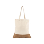 Baumwolltasche mit Korkboden und langen Henkeln, 160 g/m2 farbe beige vierte Ansicht