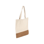 Baumwolltasche mit Korkboden und langen Henkeln, 160 g/m2 farbe beige sechste Ansicht
