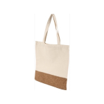 Baumwolltasche mit Korkboden und langen Henkeln, 160 g/m2 farbe beige achte Ansicht
