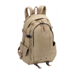 Wanderrucksack aus Ribstop mit zwei Hauptfächern als Merchandising farbe khaki zweite Ansicht