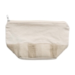 Kosmetikbeutel in Naturoptik aus Baumwolle mit Logo, 280 g/m2 farbe beige zweite Ansicht
