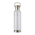 Bedruckte Tritan-Mundstücke mit Griff aus Edelstahl und Bambus, 800ml farbe transparent erste Ansicht