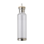 Bedruckte Tritan-Mundstücke mit Griff aus Edelstahl und Bambus, 800ml farbe transparent zweite Ansicht