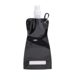 Faltbare Flasche aus BPA freiem PET mit Karabiner, 420ml farbe schwarz erste Ansicht