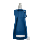 Faltbare Flasche aus BPA freiem PET mit Karabiner, 420ml farbe blau erste Ansicht