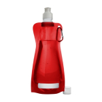 Faltbare Flasche aus BPA freiem PET mit Karabiner, 420ml farbe rot erste Ansicht