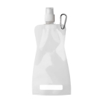 Faltbare Flasche aus BPA freiem PET mit Karabiner, 420ml farbe weiß erste Ansicht