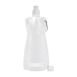 Faltbare Flasche aus BPA freiem PET mit Karabiner, 420ml farbe weiß zweite Ansicht