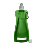 Faltbare Flasche aus BPA freiem PET mit Karabiner, 420ml farbe grün erste Ansicht