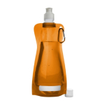 Faltbare Flasche aus BPA freiem PET mit Karabiner, 420ml farbe orange erste Ansicht