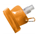 Faltbare Flasche aus BPA freiem PET mit Karabiner, 420ml farbe orange zweite Ansicht