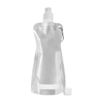 Faltbare Flasche aus BPA freiem PET mit Karabiner, 420ml farbe silber erste Ansicht