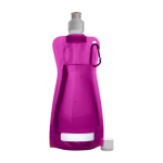 Faltbare Flasche aus BPA freiem PET mit Karabiner, 420ml farbe pink erste Ansicht