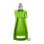 Faltbare Flasche aus BPA freiem PET mit Karabiner, 420ml farbe hellgrün erste Ansicht