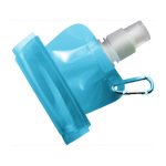 Faltbare Flasche aus BPA freiem PET mit Karabiner, 420ml farbe hellblau zweite Ansicht