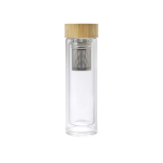 Flasche mit Tee-Ei und luftisoliert mit Deckel aus Bambus, 420ml farbe braun dritte Ansicht