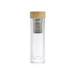 Flasche mit Tee-Ei und luftisoliert mit Deckel aus Bambus, 420ml farbe braun vierte Ansicht
