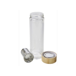 Flasche mit Tee-Ei und luftisoliert mit Deckel aus Bambus, 420ml farbe braun achte Ansicht