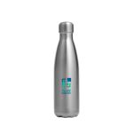 Edelstahlflasche mit Schraubverschluss in Silber 650ml farbe silber Ansicht mit Druckbereich
