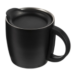 Doppelwandiger Thermosbecher mit Griff und rutschfestem Boden, 350 ml farbe schwarz siebte Ansicht