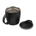Doppelwandiger Thermosbecher mit Griff und rutschfestem Boden, 350 ml farbe schwarz achte Ansicht
