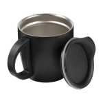 Doppelwandiger Thermosbecher mit Griff und rutschfestem Boden, 350 ml farbe schwarz neunte Ansicht