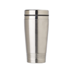 Doppelwandiger Thermosbecher mit Trinkschiebeöffnung, 450ml farbe silber erste Ansicht