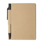 Notizbuch inkl. Mini-Kugelschreiber aus recycelten Materialien, A7 farbe schwarz erste Ansicht
