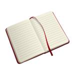 Notizbuch mit linierten Seiten als Werbemittel mit Logo bedrucken, A6 farbe rot vierte Ansicht