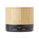 Klassischer Bluetooth-Lautsprecher aus Holz in runder Form farbe schwarz erste Ansicht