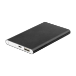 Flache Powerbank aus Aluminium mit Logo bedrucken, 4.000 mAh farbe schwarz zweite Ansicht
