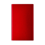 Flache Powerbank aus Aluminium mit Logo bedrucken, 4.000 mAh farbe rot erste Ansicht