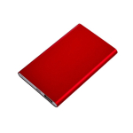 Flache Powerbank aus Aluminium mit Logo bedrucken, 4.000 mAh farbe rot zweite Ansicht