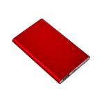 Flache Powerbank aus Aluminium mit Logo bedrucken, 4.000 mAh farbe rot dritte Ansicht