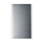 Flache Powerbank aus Aluminium mit Logo bedrucken, 4.000 mAh farbe silber erste Ansicht