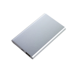 Flache Powerbank aus Aluminium mit Logo bedrucken, 4.000 mAh farbe silber zweite Ansicht