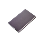 Flache Powerbank aus Aluminium mit Logo bedrucken, 4.000 mAh farbe titan dritte Ansicht