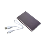 Flache Powerbank aus Aluminium mit Logo bedrucken, 4.000 mAh farbe titan vierte Ansicht