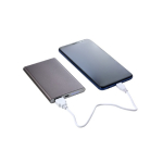 Flache Powerbank aus Aluminium mit Logo bedrucken, 4.000 mAh farbe titan sechste Ansicht