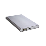 Flache Powerbank aus Aluminium mit Logo bedrucken, 4.000 mAh farbe titan siebte Ansicht