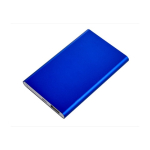 Flache Powerbank aus Aluminium mit Logo bedrucken, 4.000 mAh farbe köngisblau zweite Ansicht